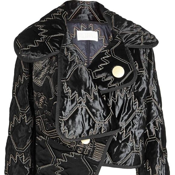 Peter Pilotto Velvet Contrast Thread Jacket Sz 8 - Picture 4 of 4